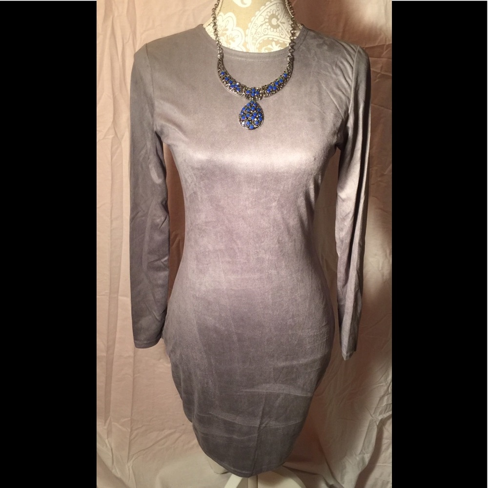 Faux suede mini dress